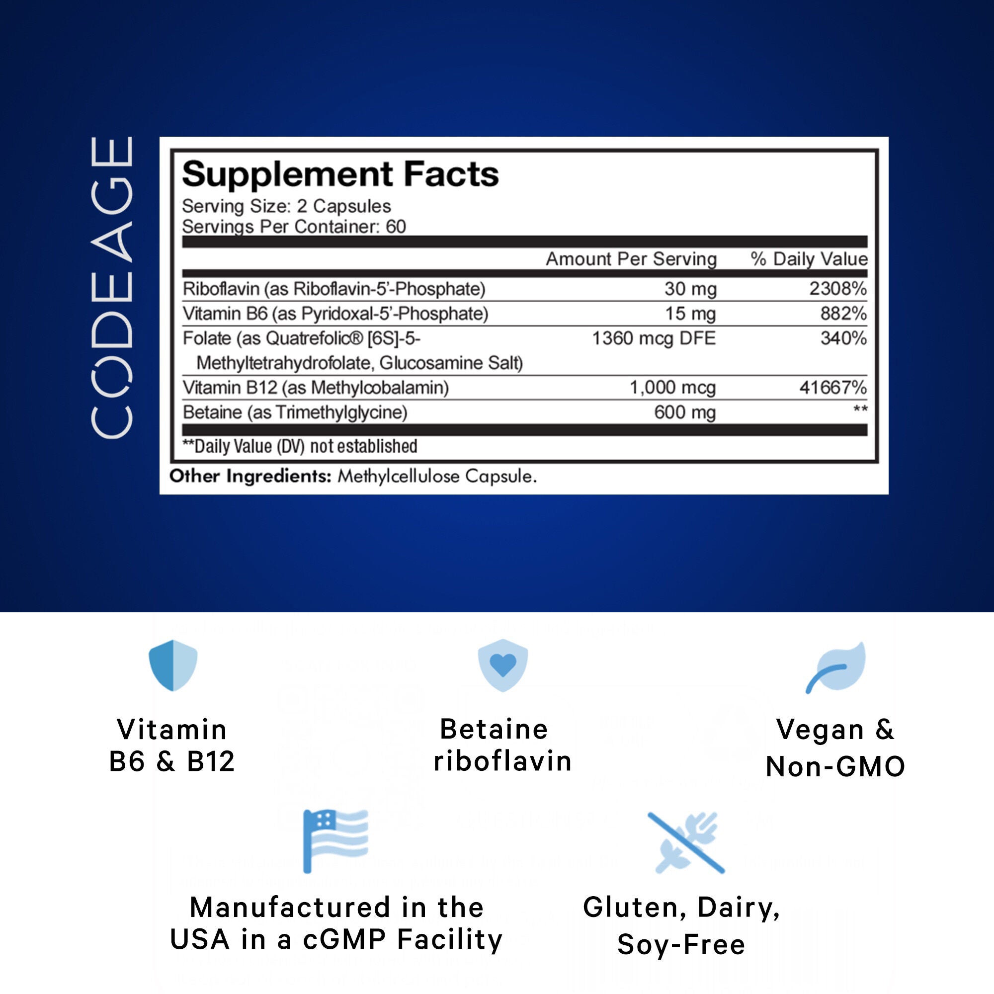 Methylfolate B Complex - 120 Capsules (60 Servings)